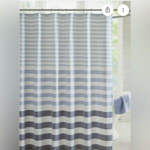 Madison Park Aviana Shower Curtain Blue to White Hombre Striped